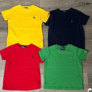 Polo by Ralph Lauren Kids' Short Sleeve T-Shirt Set - Red, Yellow, Green, Navy